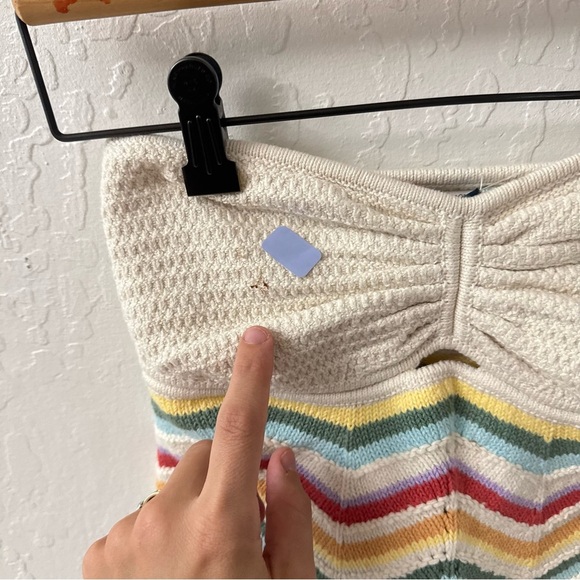 American Eagle Live Your Life Crochet Mulitcolor Crop Tube Top XS - Picture 5 of 7